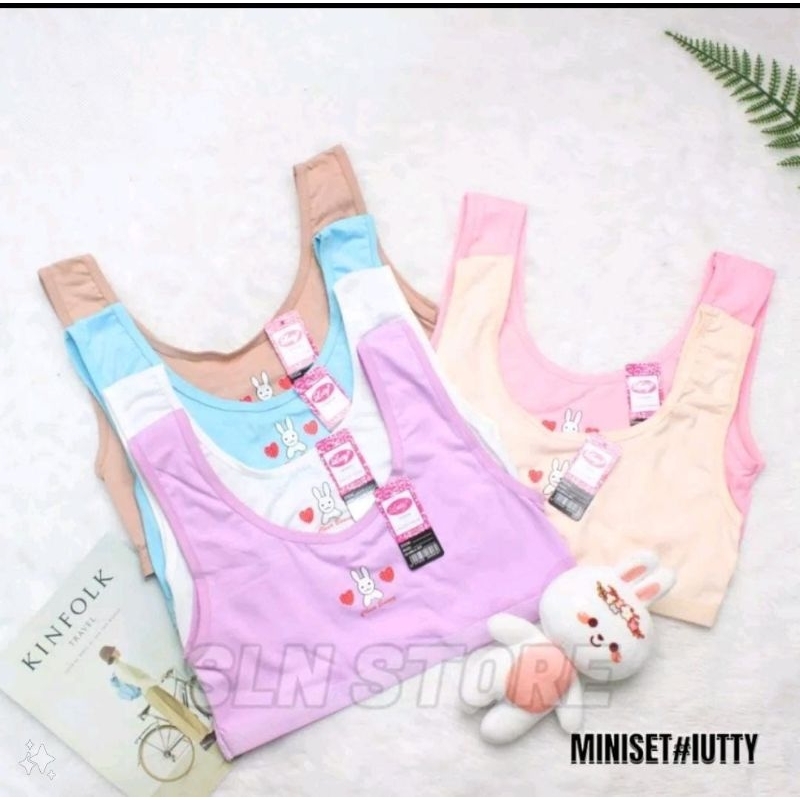 12PCS MINISET PEREMPUAN REMAJA LUTTY BAHAN KAOS BRA ANAK PEREMPUAN NYAMAN SD SMP 10-12 Tahun