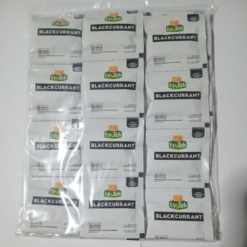 

Serbuk Rasa Teh Apel, Jeruk, Mangga, Blackcurrant 1 Renceng = 10 saset