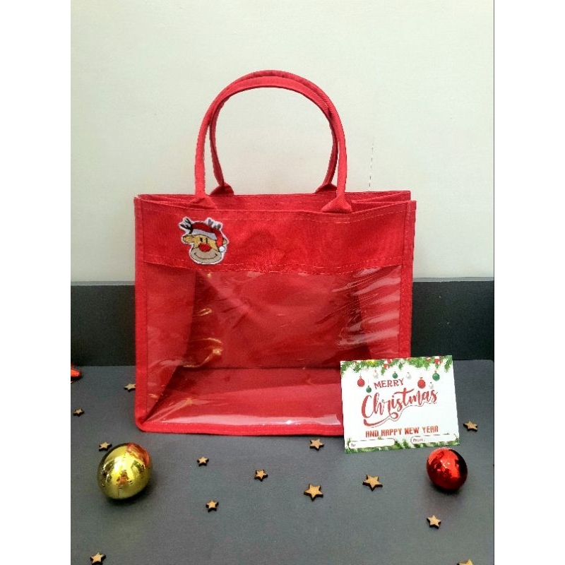 Tas Hampers Natal Mix Mika Edisi Natal Bordir Tas Kue kering