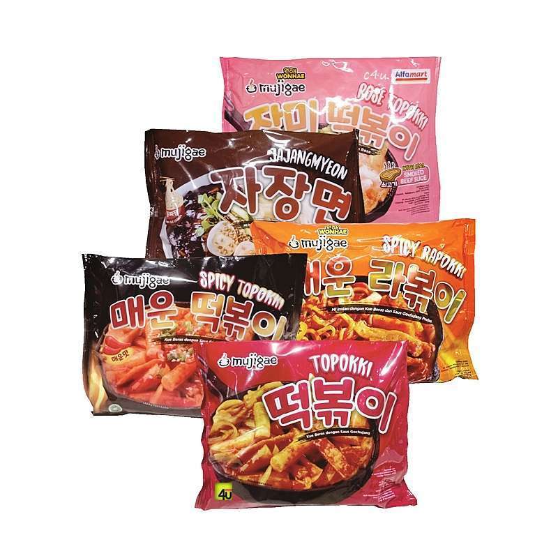 Instant Food Import Korean Import Mujigae 195 Gr Kue Beras Gochujang Toppoki, Spicy Toppoki, Rapokki