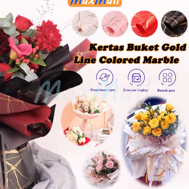 

Kejar Surprise 58 x 58CM 2PCS Cellophane Kertas Buket Motif Marmer Emas Bunga Florist Flower Wrapping Marble Marble Cellophane Wrapping Paper Kertas Bunga