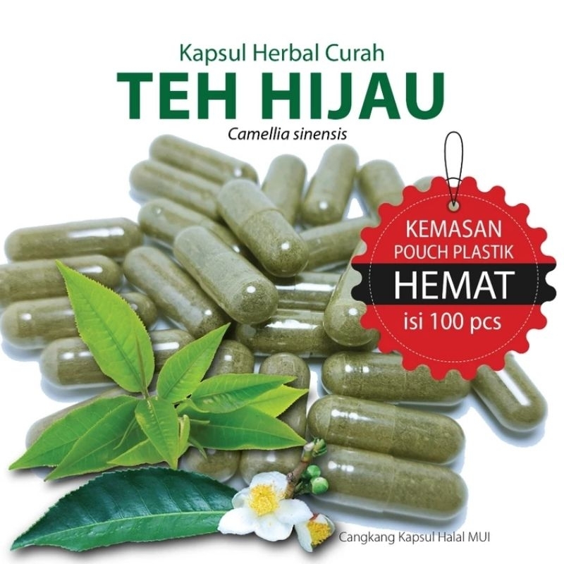 

Teh Hijau kemasan kapsul herbal 100% Murni