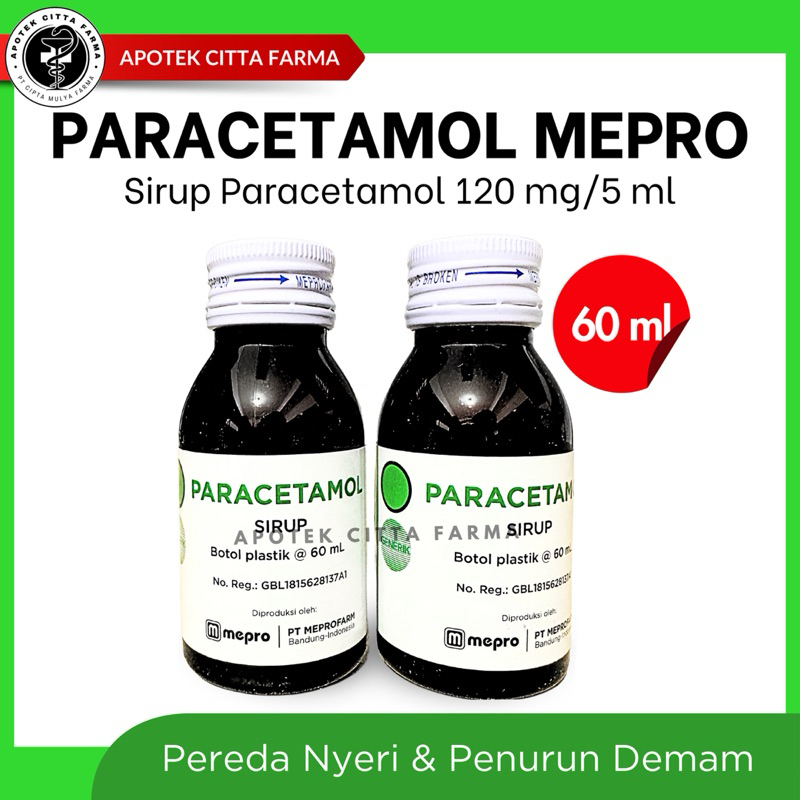 PARACETAMOL MEPRO Sirup 60 ml - Pereda Nyeri dan Penurun Demam