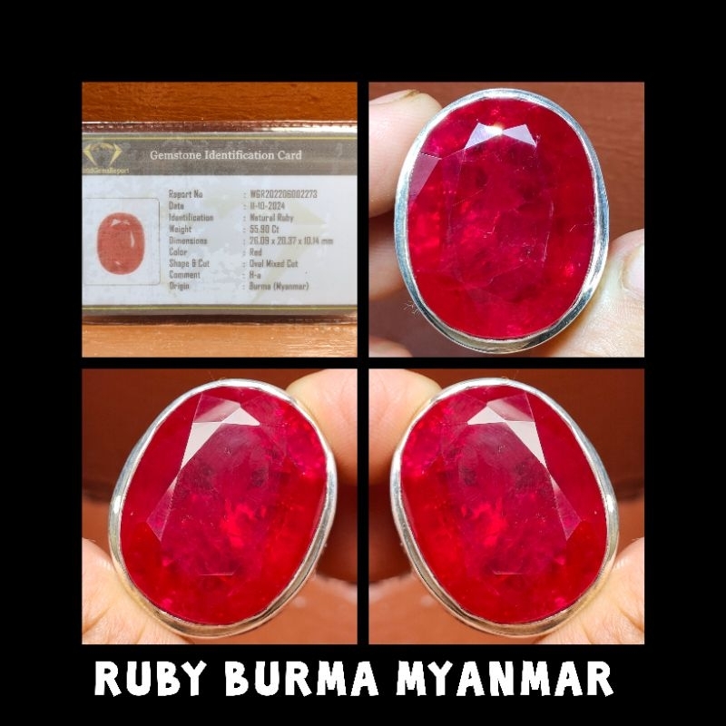 CINCIN PERMATA RUBY BURMA PIGEON BLOOD