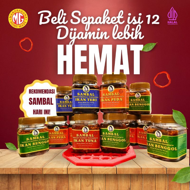 

[BUNDLE 1PAKET 12 pcs] SAMBAL IKAN IKN RESEP MAMA DEY NARAY