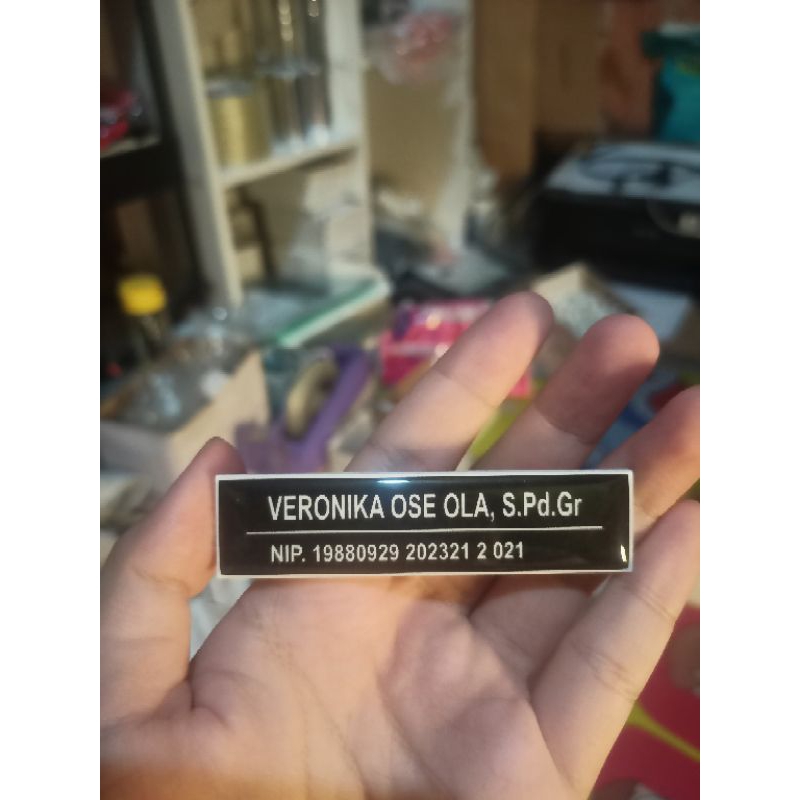 

nama dada 2 baris / nametag 2 baris
