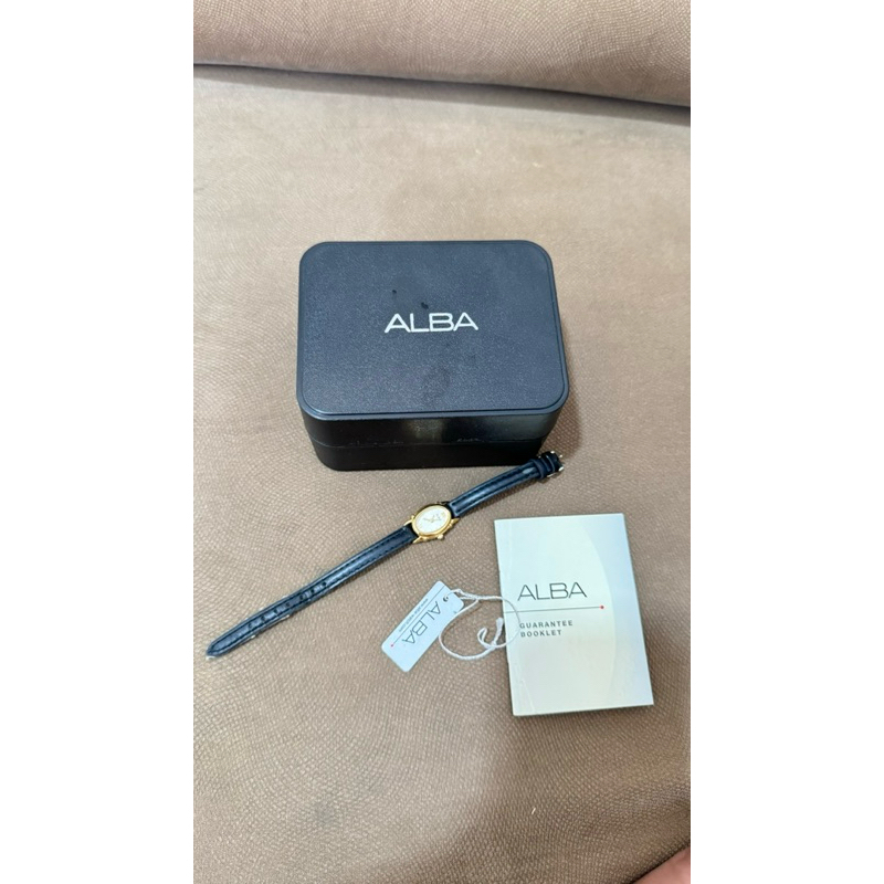 ALBA WATCHES AC3K34X1 JAM TANGAN VINTAGE WANITA LEATHER STRAP OLD MONEY LOOK DIAMETER KECIL