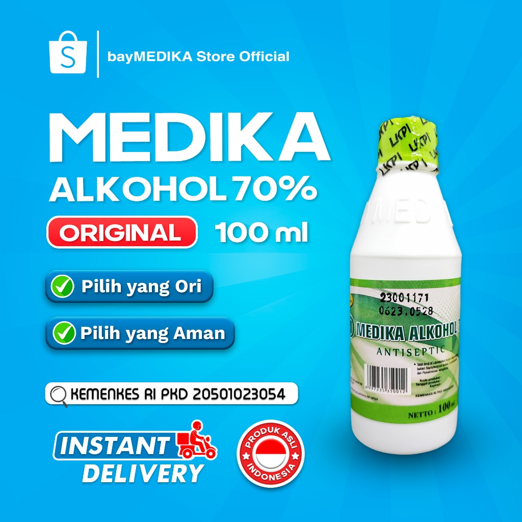 Original Medika Alkohol 70% 100 ml MEDIKA Alcohol 70% Alkohol Medis