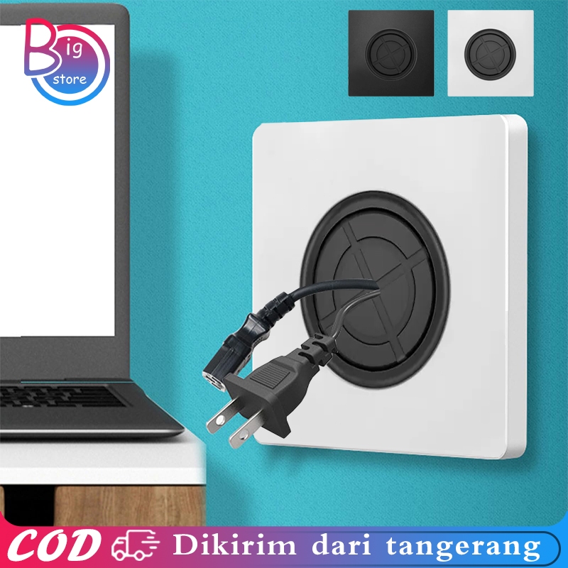 Isi 2pcs Soket Kabel Socket Blank Panel Dekorasi Penutup Lubang Kabel Dinding Tutup Lubang Kabel Din