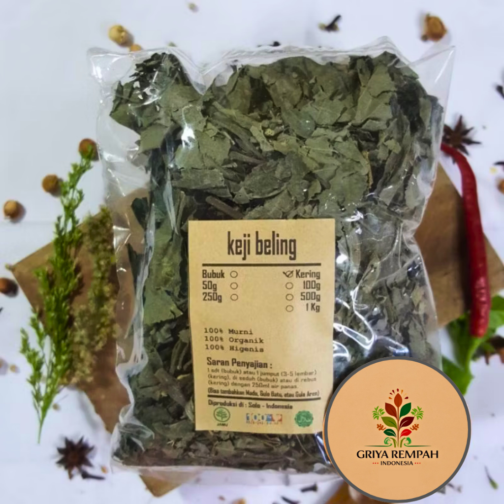 

DAUN KEJI BELING KERING 50 GRAM – Kecibeling Ramuan Rempah Herbal Jamu Tradisional Alami untuk Batu Ginjal & Kesehatan Tubuh Simplisia Strobilanthes crispa