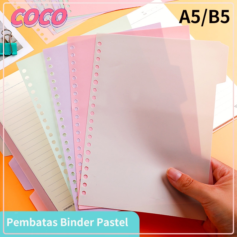 

Pembagi pengikat plastik A5/B5 warna Morandi/Pastel ART Divider/Pembatas Binder Warna Pastel- coco_market