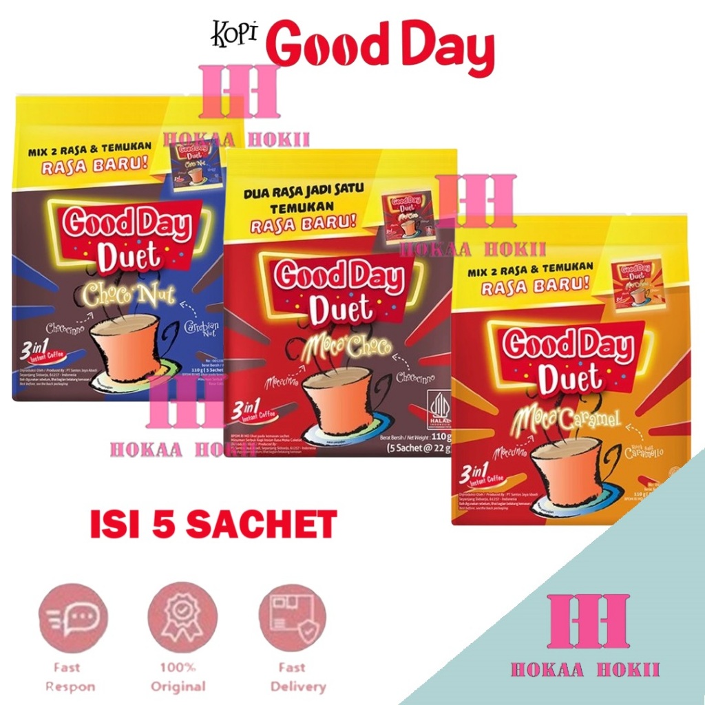 

Good Day Duet Kopi Mix Rasa 1 Pack Isi 5 Sachet