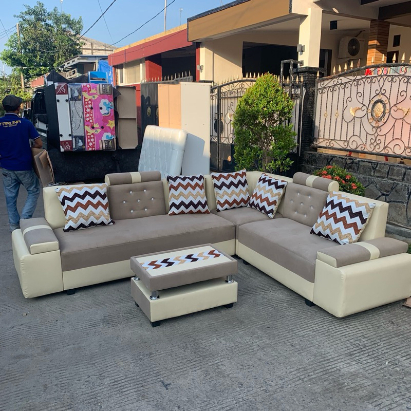(GRATIS ONGKIR) SOFA L ORNIS PANJANG JUMBO BISA REQUEST WARNA KURSI SOFA MINIMALIS MURAH