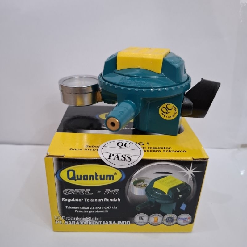 Regulator Quantum QRL-14-Regulator Quantum QRL-14 dengan Meteran-Regulator Gas LPG-SNI