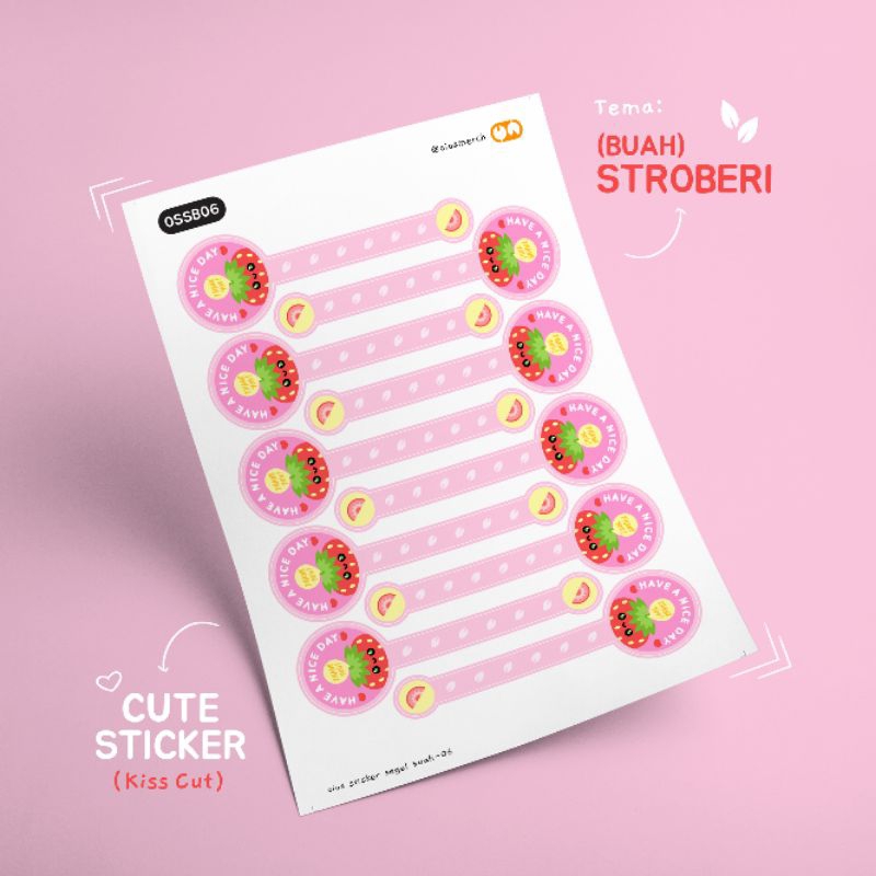

Stiker Segel Makanan Minuman Lucu | Kiss Cut | Buah by @oioamerch
