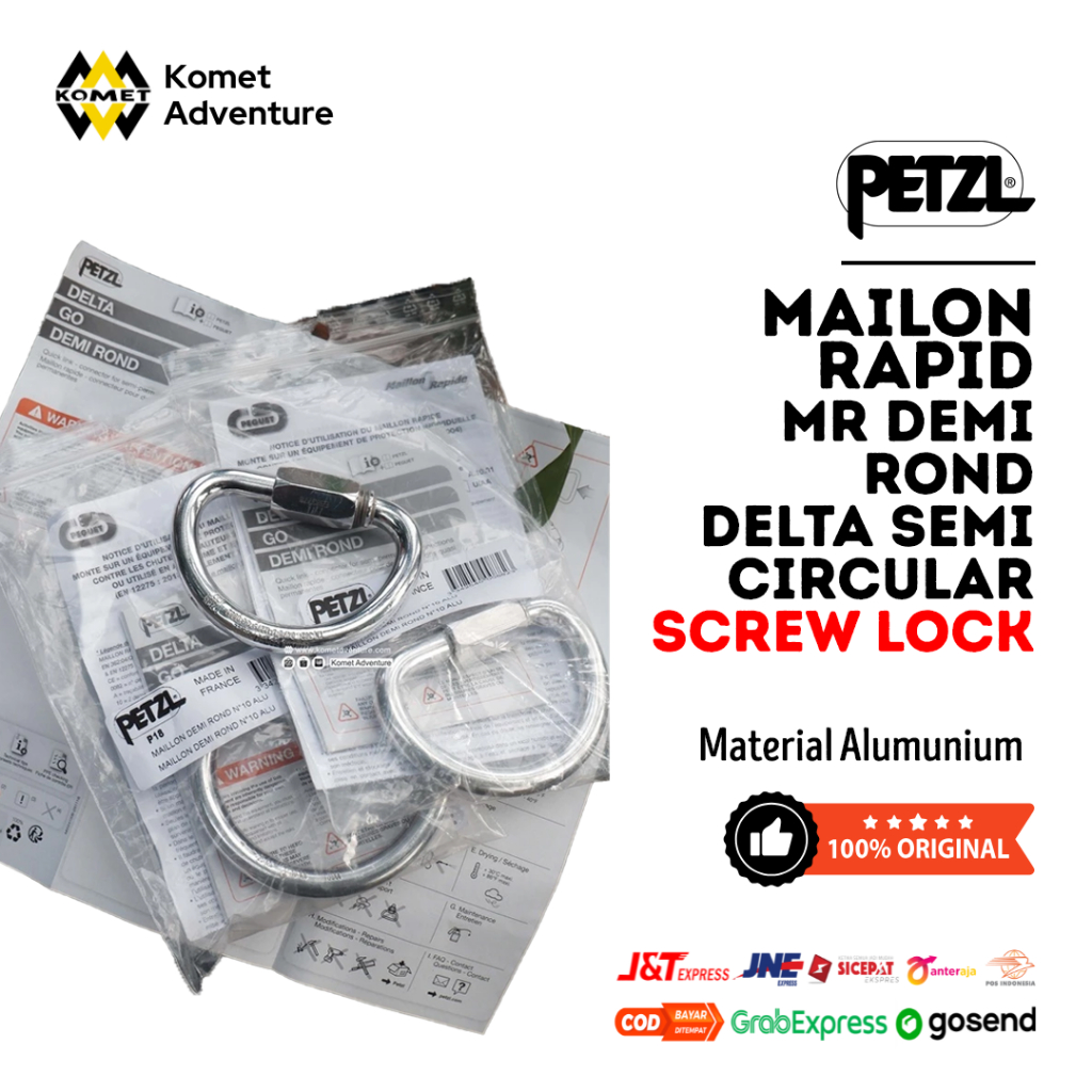 Petzl Mailon Rapid Mr Demi Rond Delta Semi Circular Screw Lock