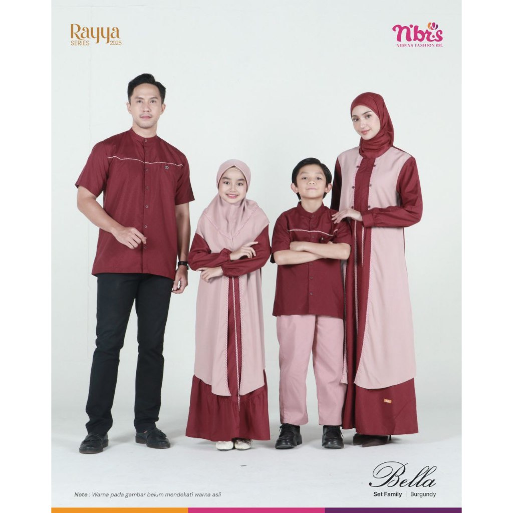 [ SALE cod ] SARIMBIT 2025 NIBRAS NBRS BELLA BURGUNDY  koko ayah anak gamis ibu anak xs - xxl 3xl 4x