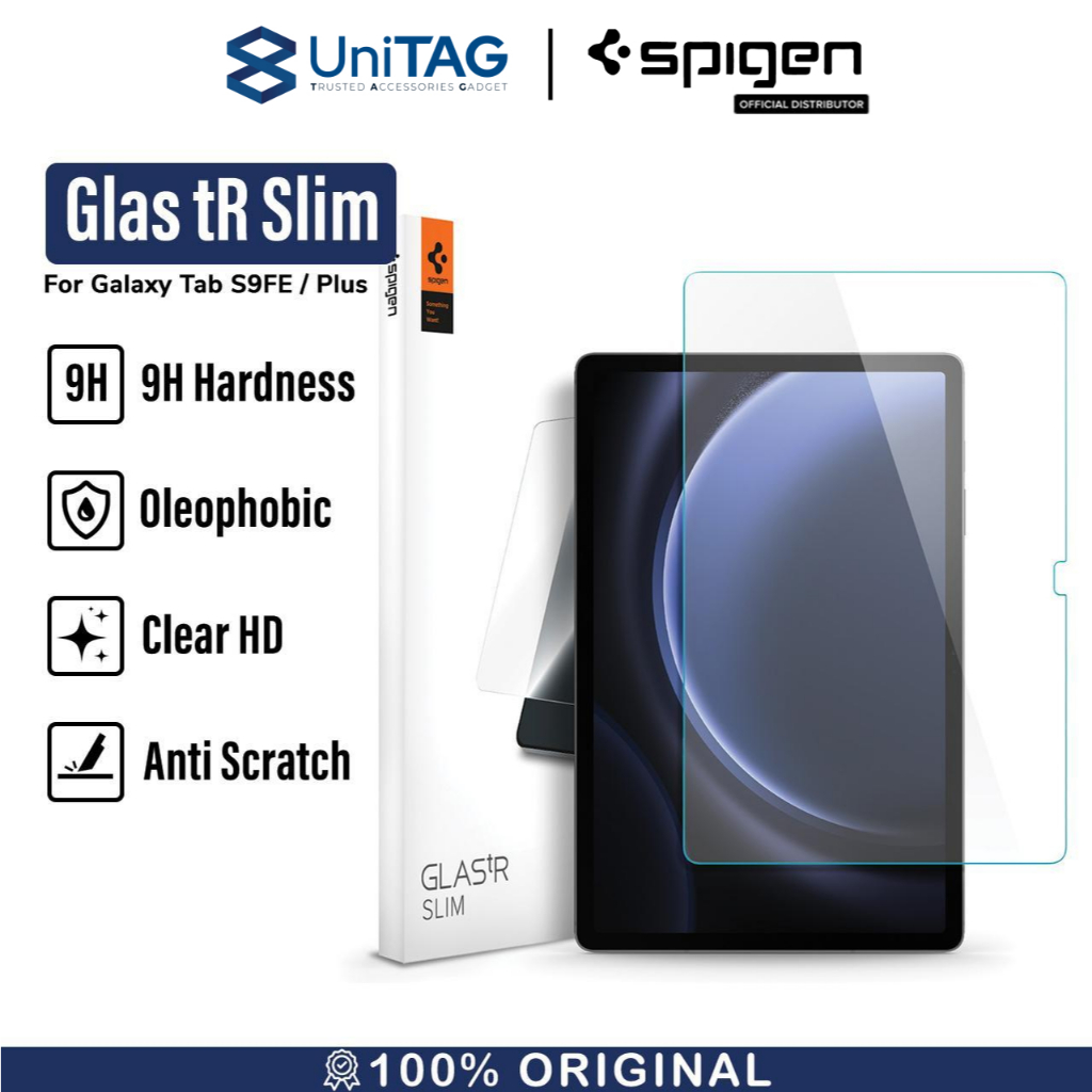 SPIGEN Tempered Glass for Samsung Galaxy Tab S9 FE Plus Ultra Glas.tR Slim by UniTAG
