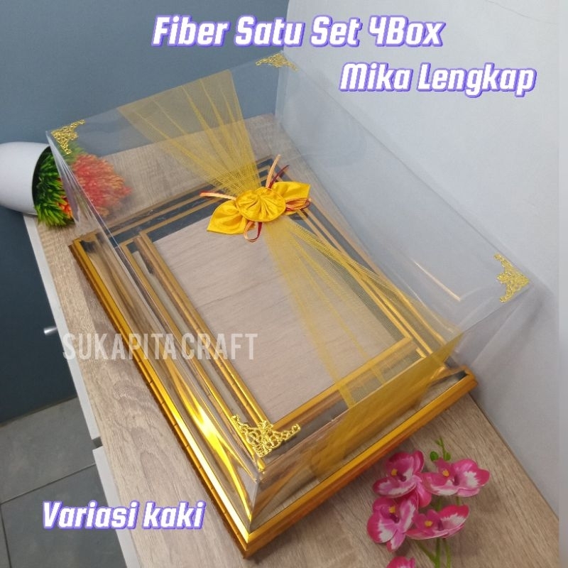 

kotak seserahan pernikahan frame fiber 1 set 4 box hantaran