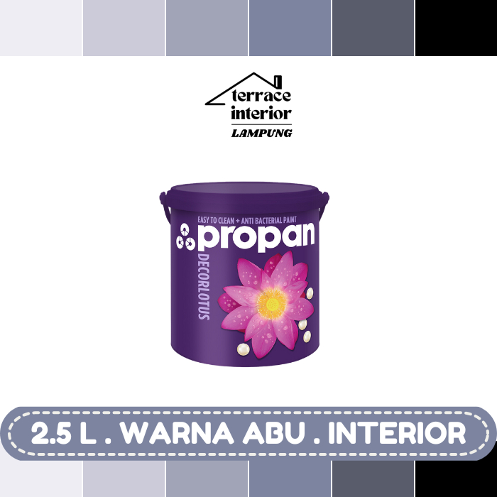 Cat Tembok Interior Propan Decorlotus warna Abu Ukuran 2.5 L