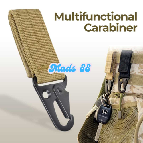 Karabiner Carabiner Tactikal Militer Gantungan Kunci Senter Tas Ransel Camping Outdoor Portabel