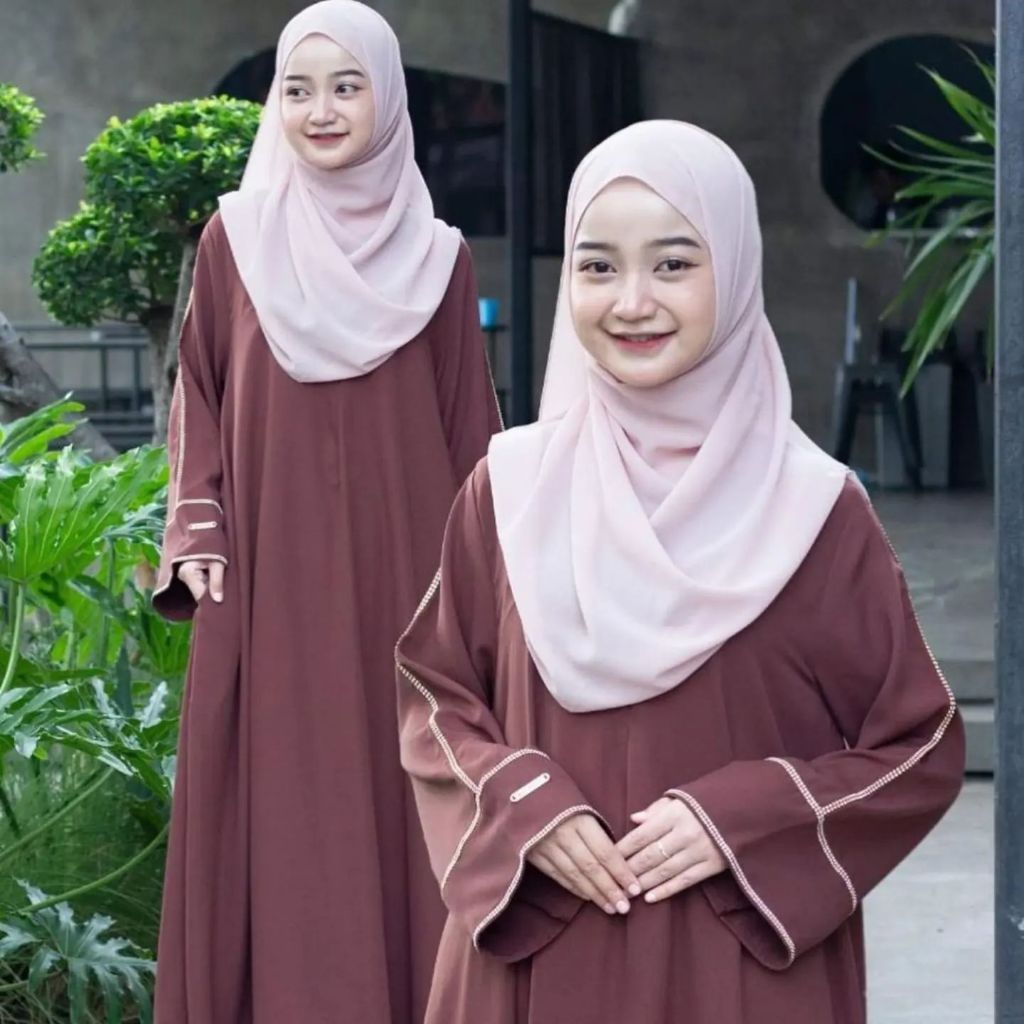 Alberkah - Rumi Abaya Cringkle Air Flow Bahan Adem / Abaya Remaja Aesthetic Polos / Abaya Wanita Mod