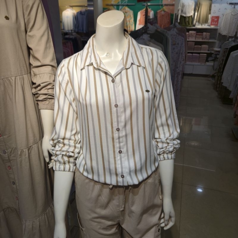 Corniche Sitera tunik wanita motif salur S-XL