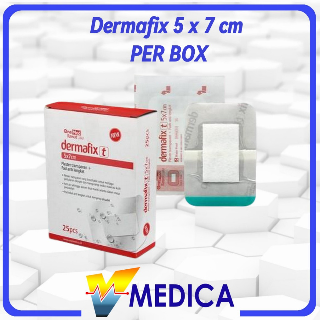 Dermafix T Onemed 5X7 CM / Dermafix IV Plester Luka / Plester Oprasi Anti Air Non Woven - PER BOX