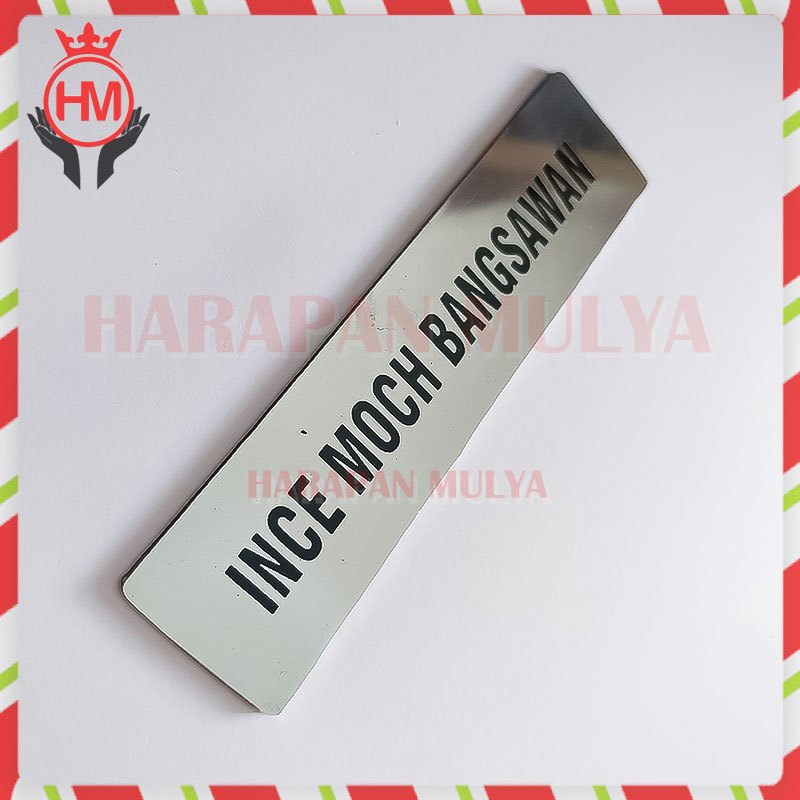 

Papan Nama Dada Stainless Custom Name Tag Custom Bahan Logam - Harapan Mulya