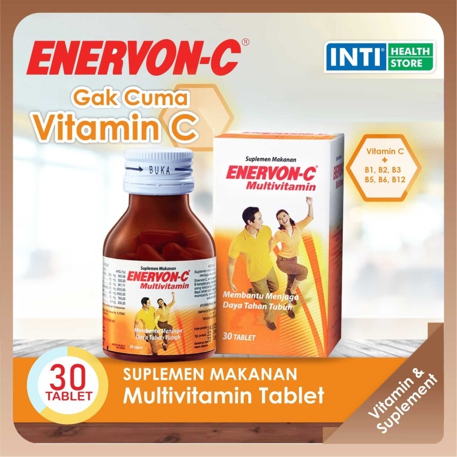Enervon | Enervon C Tablet Botol Isi 30 | Multivitamin | Vitamin C