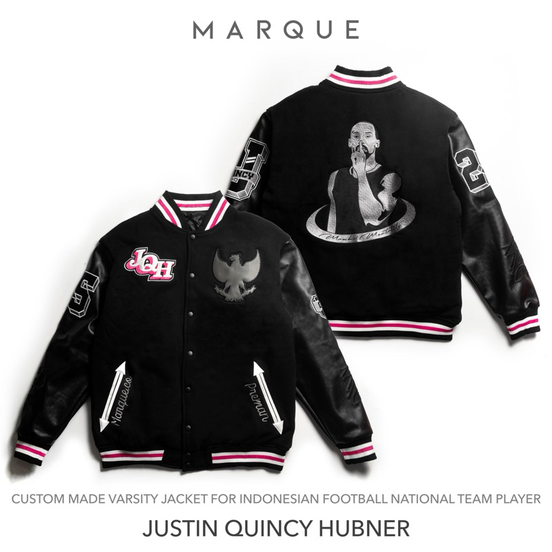 MARQUE.CO Original Varsity Jacket - Inspired & Tribute to Justin Hubner, Jaket untuk Pria & Wanita, 