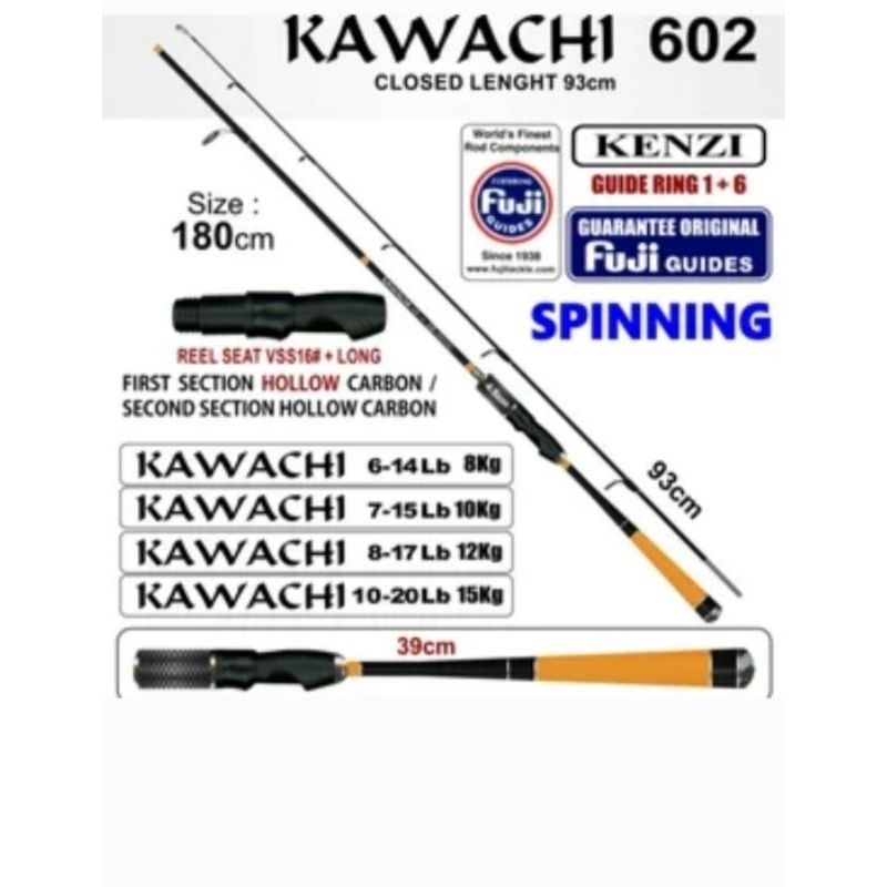 Joran pancing Kenzi KAWACHI SC 602 6-14lb,7-15lb, 8-17lb,10-20lb