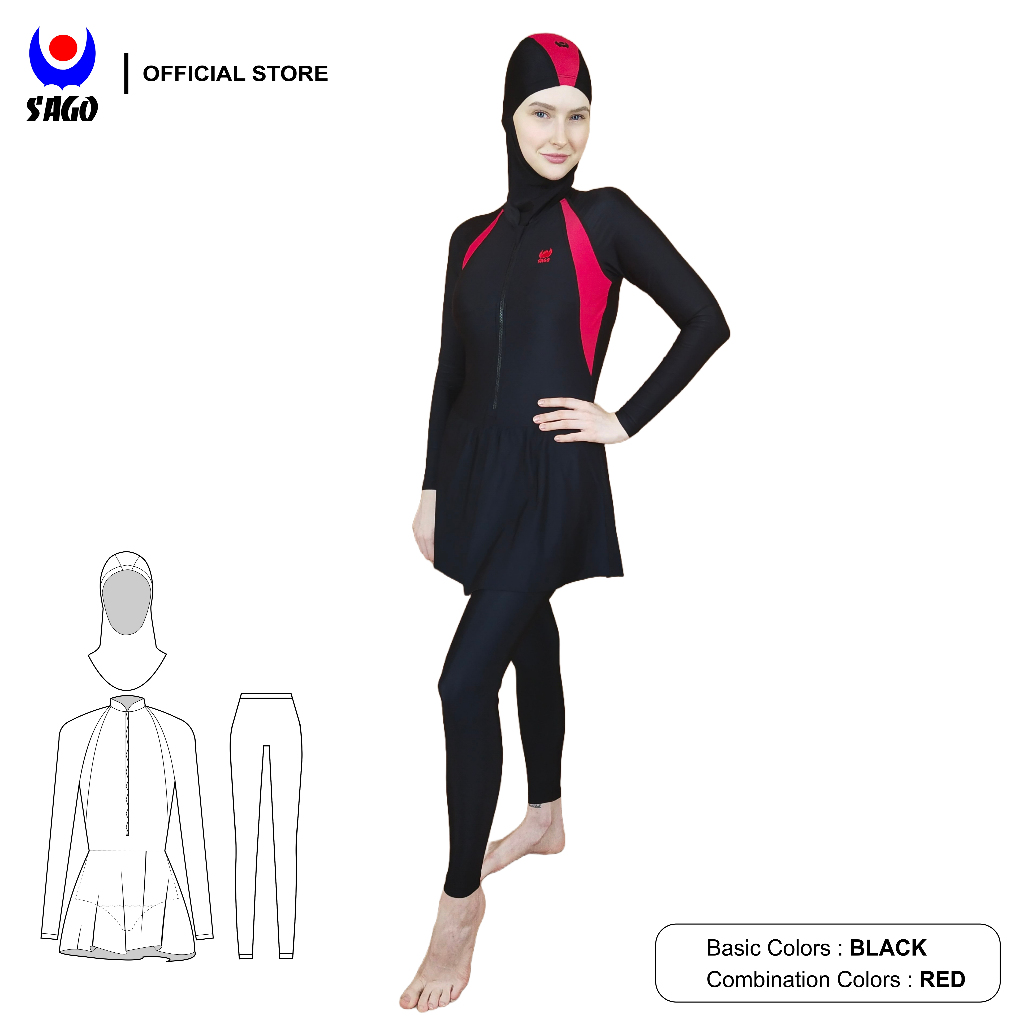 SAGO Baju Renang Muslim Wanita FM5707DW Size S-3XL