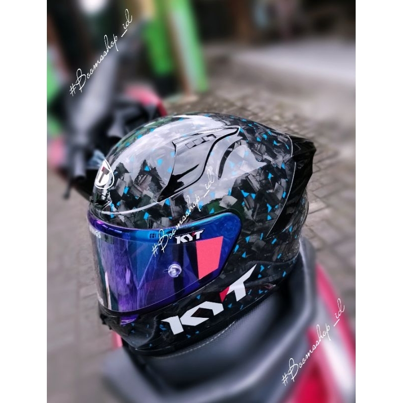 KYT striker repaint carbon forged blck blue