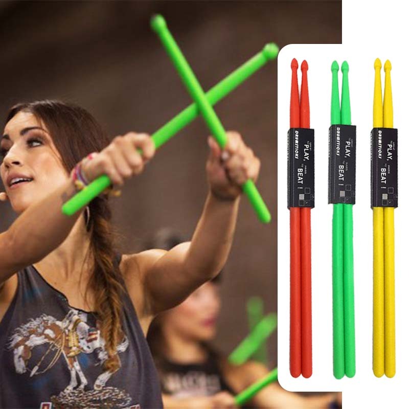 1 Pasang Nylon Stick Cardio Fit Stik Drum Nylon Drumsticks Stick Nylon For Drum Set Pound Fit Stick 