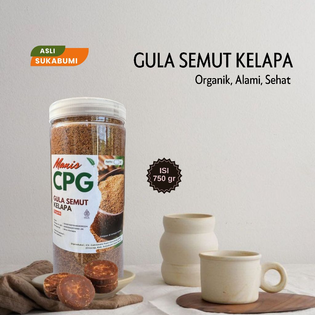 

CPG Gula Kelapa Bubuk Organik 750 gr Asli Sukabumi / Gula Semut Kelapa