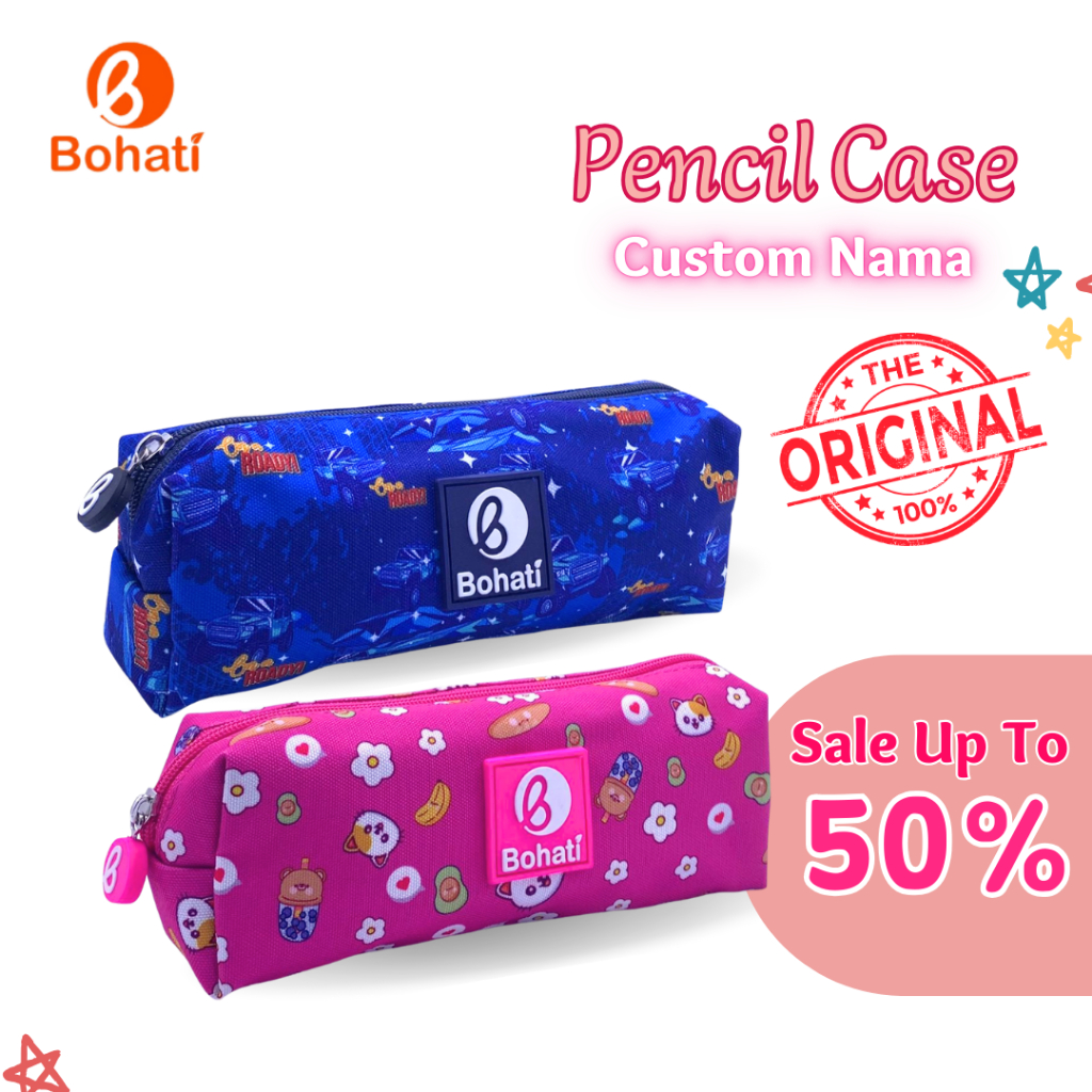 Pencil case custom name I bohati pencil case anak perempuan laki laki