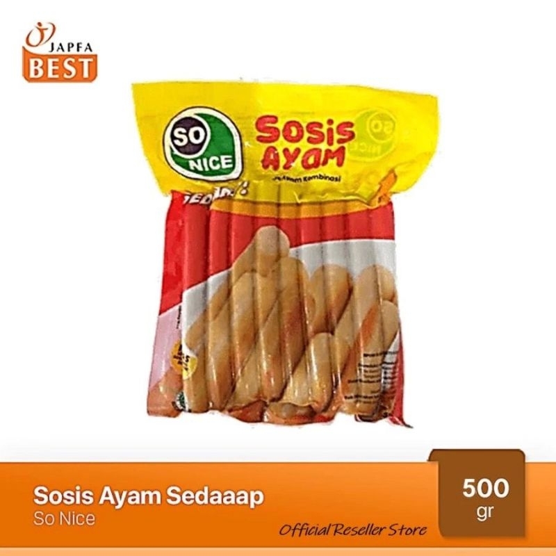 

SO NICE SOSIS SEDAAAP AYAM 500GR / Sosis ayam sonice