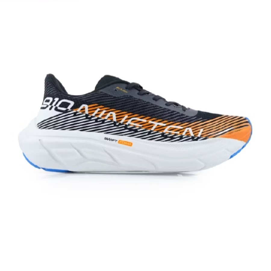 Sepatu Lari Nineten Reishika Bolster Hitam Jingga Putih