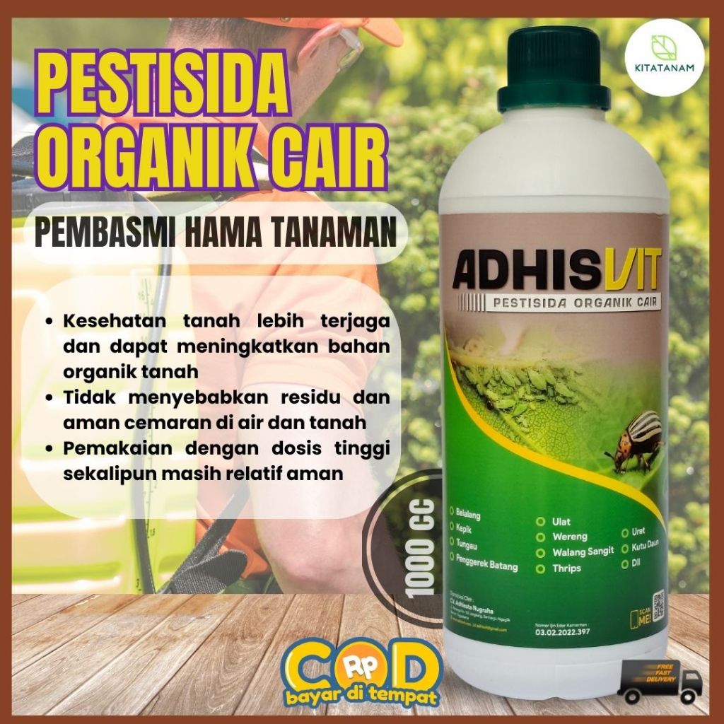 AdhisVit  pestisida organik cair 100% alami original 1000 cc - AdhisVit Pestisida Organik Cair