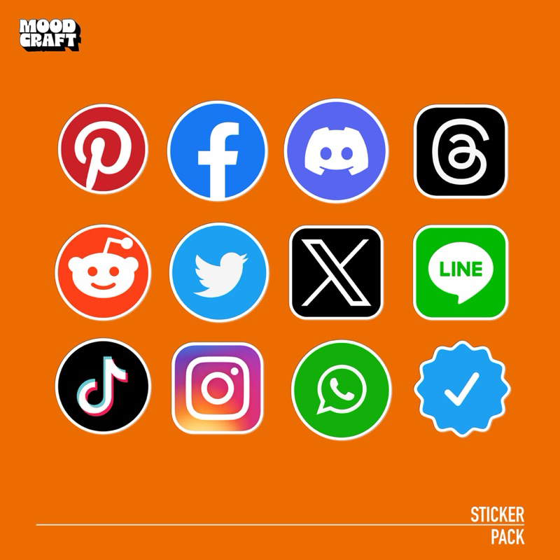 

Sticker Vinyl Social Media - Stiker Laptop - Sticker Pack Aesthetic | SP - 038