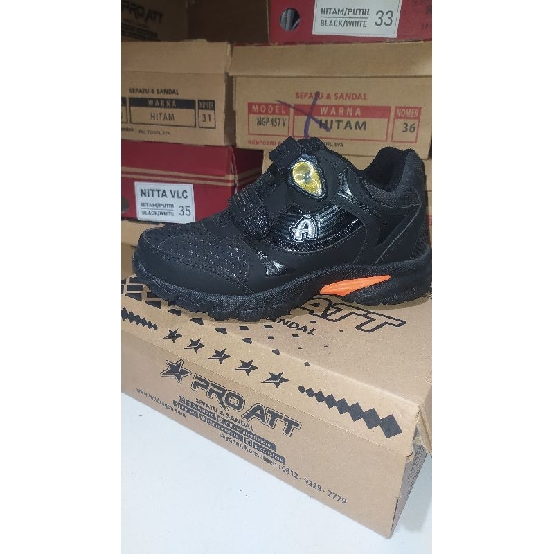 Pro ATT MAGNET MGP 457V Original - Sepatu sekolah hitam TK-SD