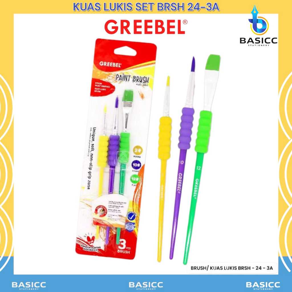 

Greebel Kuas Lukis Brush Paint Set BRSH 24-3A | @1 Set