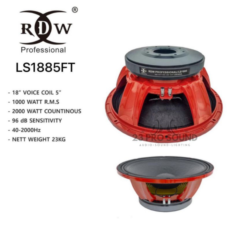 SPEAKER KOMPONEN RDW LS 1885 FT / LS1885FT / LS1885 FT / 18INCH ORIGINAL RDW