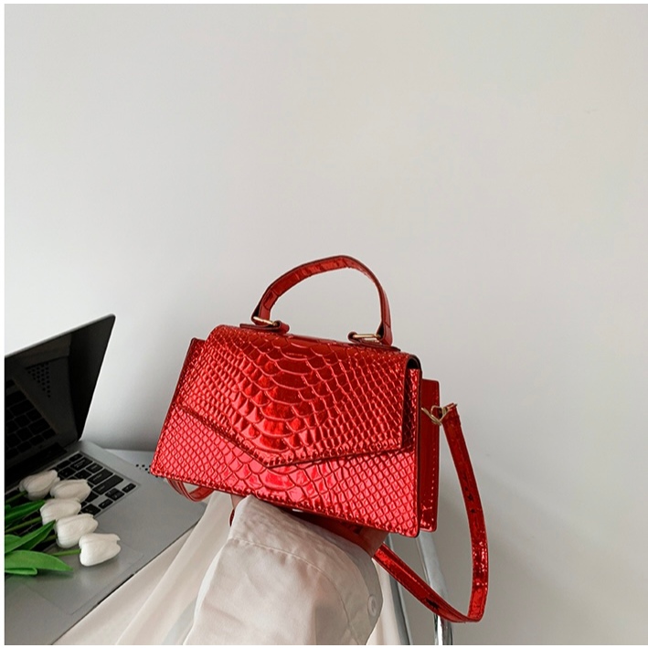 Tas Handbag Wanita Croco Kulit Mini Size Pesta Import Elegan Selempang Cewek Warna Hitam Black Merah