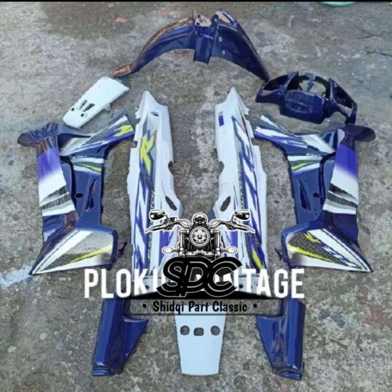 paket Body Full Set Yamaha Fiz R FizR F1z R Vega R Lama Old Warna Putih kombinasi Biru Termurah Terl