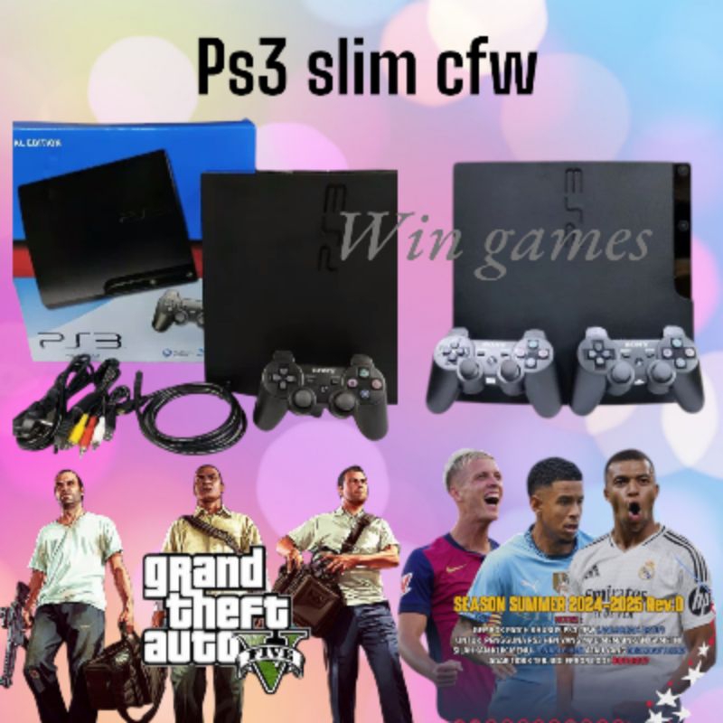 ps3 slim cfw seri 20.xxx / 500gb + 2 setik