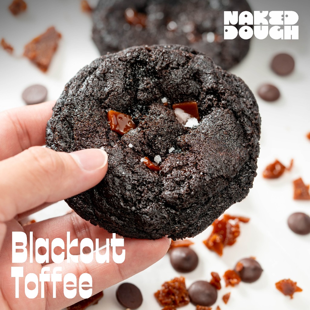 

Naked Dough - Blackout Toffee - Toffee Soft Chewy Cookie - Medium Series