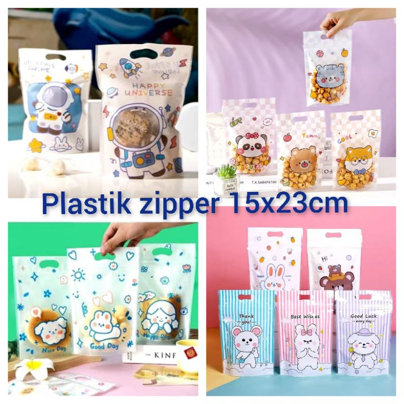 

Plastik Zipper Bag Kemasan Makanan Cookies Plastik Klip Ziplock Snack 15x23cm MIX MAX