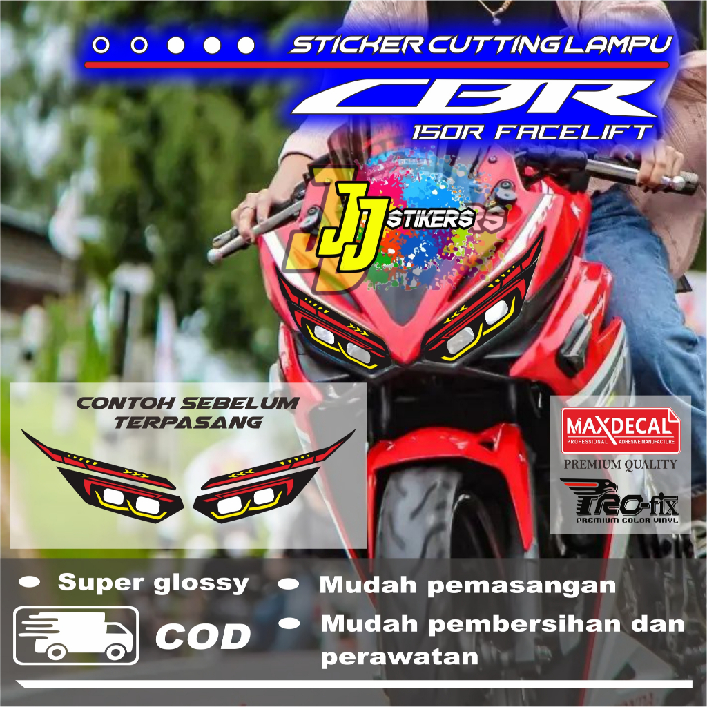 Stiker Variasi Lampu Depan CBR 150R Facelift Sticker Mata Alis